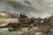 Boot wasplaats de buurt van de Pont Neuf Johan Barthold Jongkind